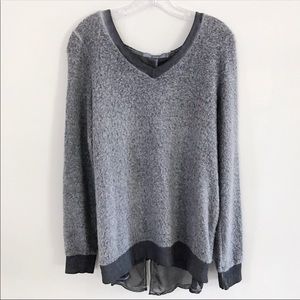 Nicole Gray Mohair Wool Blend Top Size M